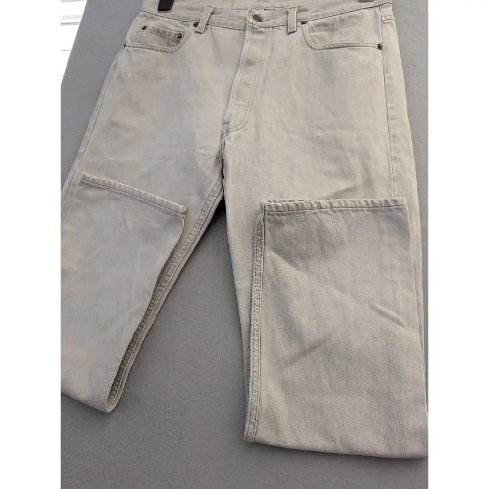 Levis Vintage 501-0652 USA 80s Gray Denim Button Fly Jeans Mens 36x30